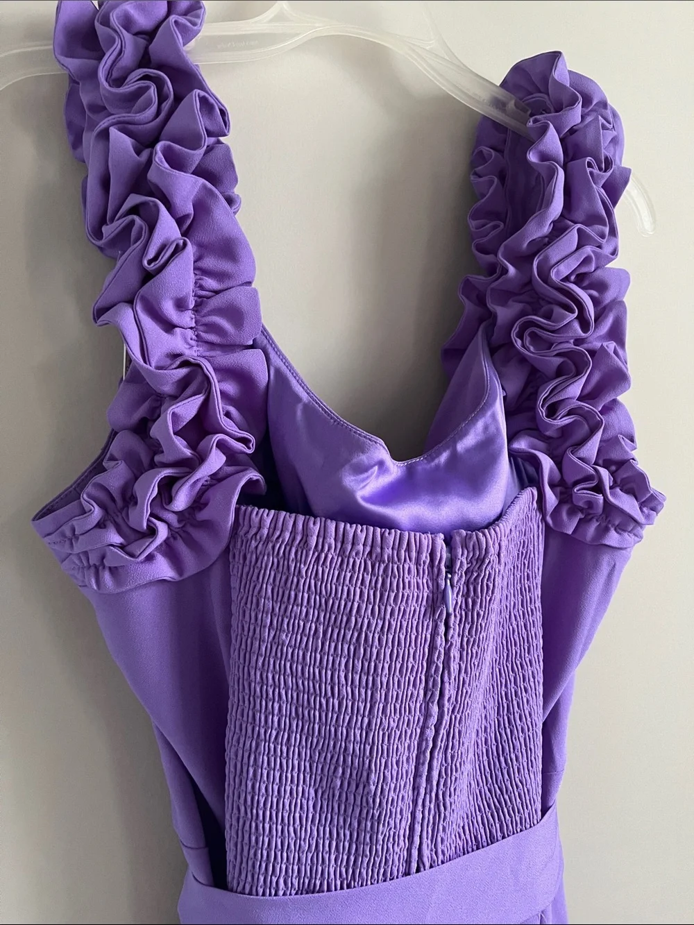Lilly Pulitzer Purple Ruffled Strap pantsuit jumpsuit 14 belted formal